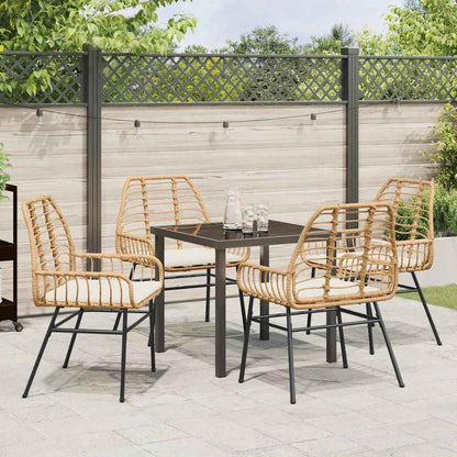 Set da Pranzo per Giardino 5 pcs Marrone polyrattan - homemem39
