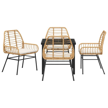 Set da Pranzo per Giardino 5 pcs Marrone polyrattan - homemem39