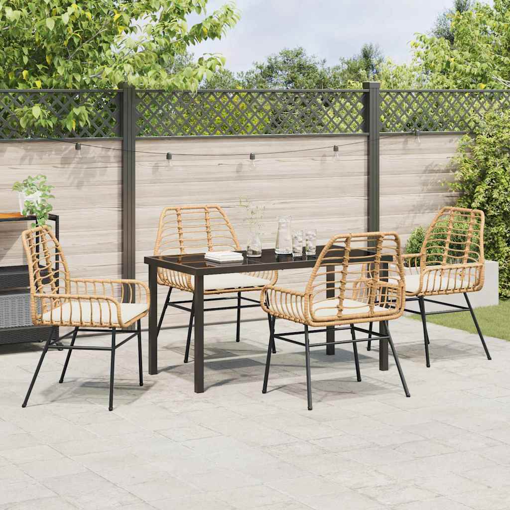 Set da Pranzo per Giardino 5 pcs Marrone polyrattan - homemem39