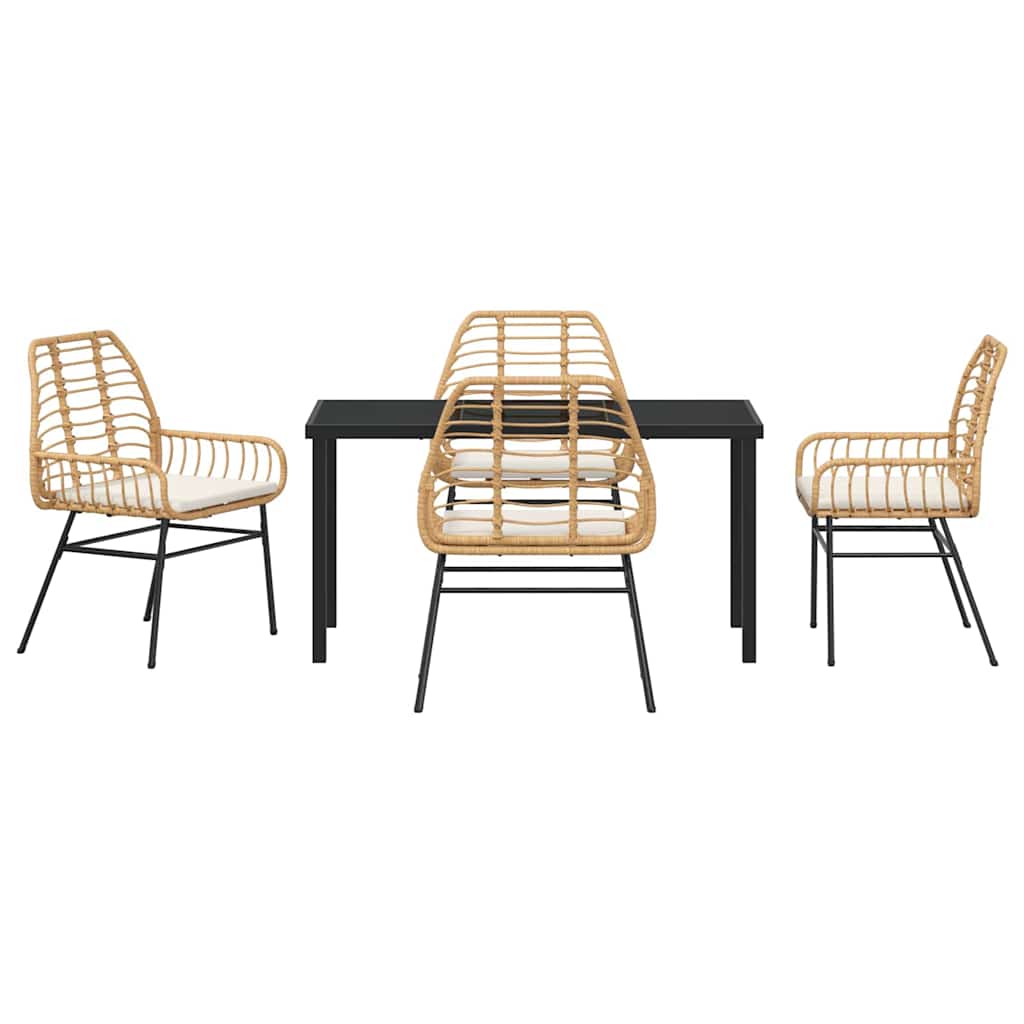 Set da Pranzo per Giardino 5 pcs Marrone polyrattan - homemem39