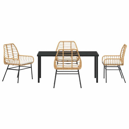 Set da Pranzo per Giardino 5 pcs Marrone polyrattan - homemem39