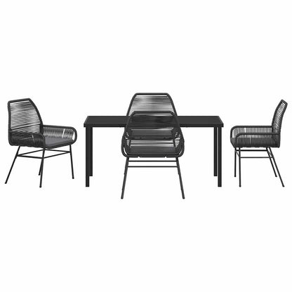 Set da Pranzo per Giardino 5 pcs Nero polyrattan - homemem39