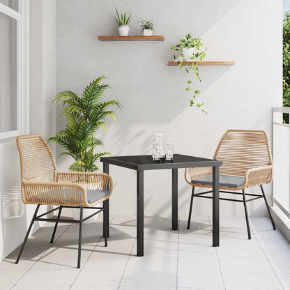 Set da Pranzo per Giardino 3 pcs Marrone polyrattan - homemem39
