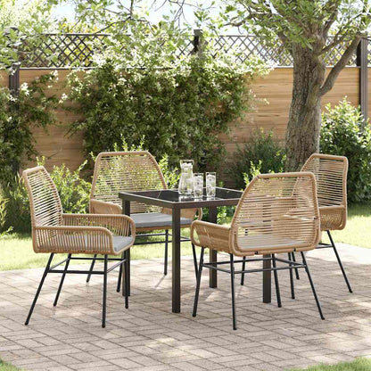 Set da Pranzo per Giardino 5 pcs Marrone polyrattan - homemem39