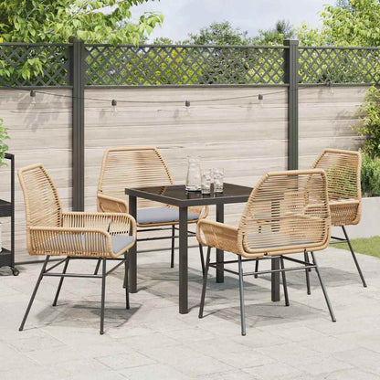 Set da Pranzo per Giardino 5 pcs Marrone polyrattan - homemem39