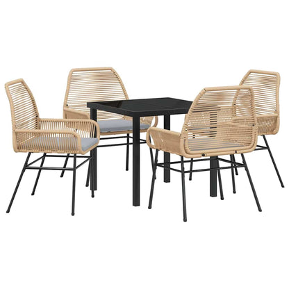 Set da Pranzo per Giardino 5 pcs Marrone polyrattan - homemem39