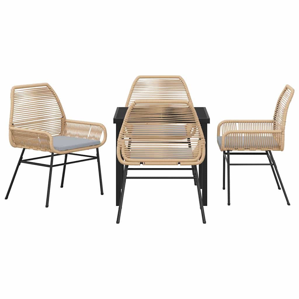 Set da Pranzo per Giardino 5 pcs Marrone polyrattan - homemem39