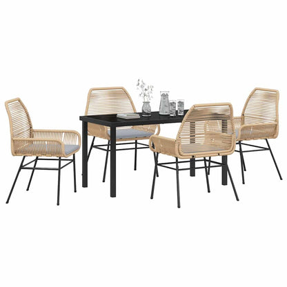 Set da Pranzo per Giardino 5 pcs Marrone polyrattan - homemem39