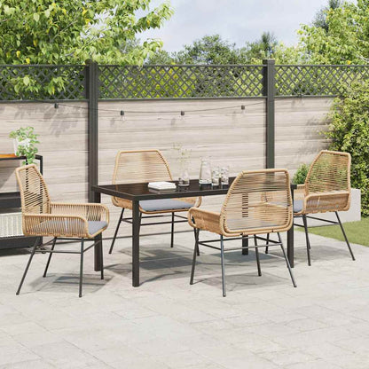 Set da Pranzo per Giardino 5 pcs Marrone polyrattan - homemem39