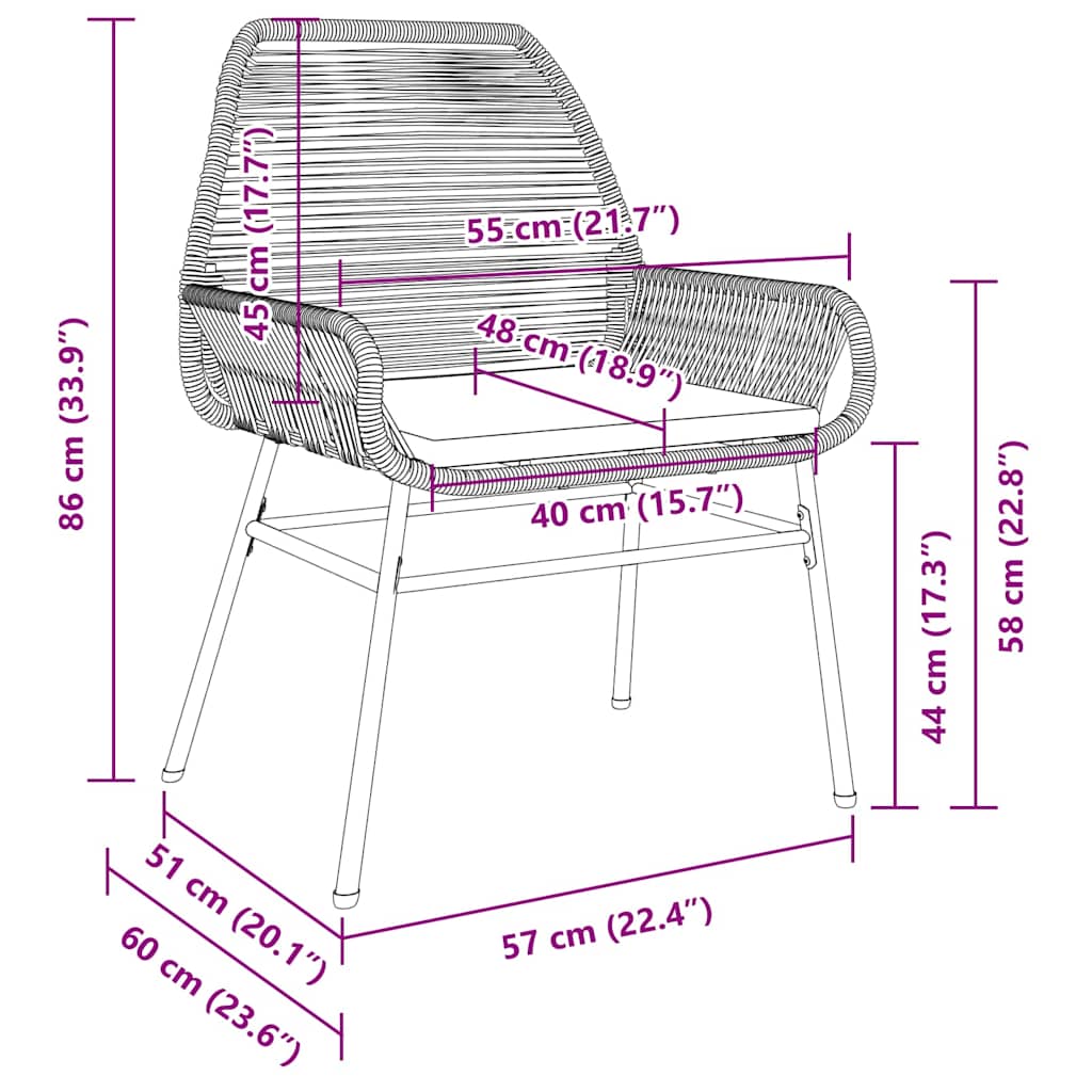 Set da Pranzo per Giardino 9 pz Marrone polyrattan | homemem39