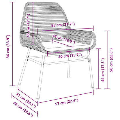 Set da Pranzo per Giardino 9 pz Marrone polyrattan | homemem39