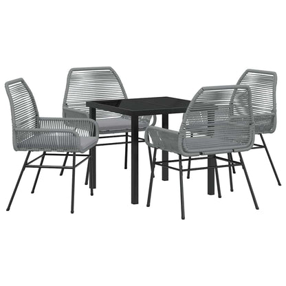Set da Pranzo per Giardino 5 pcs Grigio polyrattan - homemem39