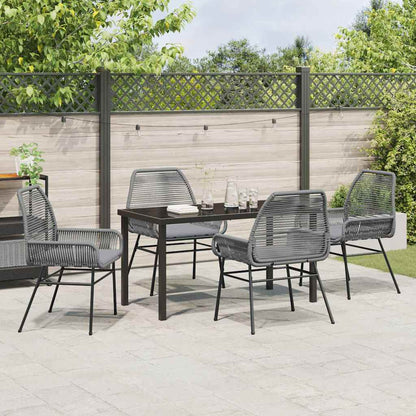 Set da Pranzo per Giardino 5 pcs Grigio polyrattan - homemem39