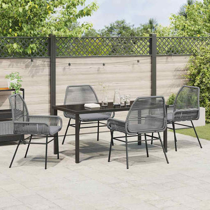 Set da Pranzo per Giardino 5 pcs Grigio polyrattan - homemem39