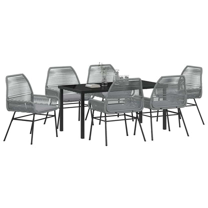 Set da Pranzo per Giardino 7 pcs Grigio polyrattan - homemem39