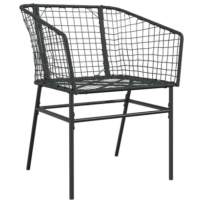 Set da Pranzo per Giardino 5 pcs Nero polyrattan - homemem39