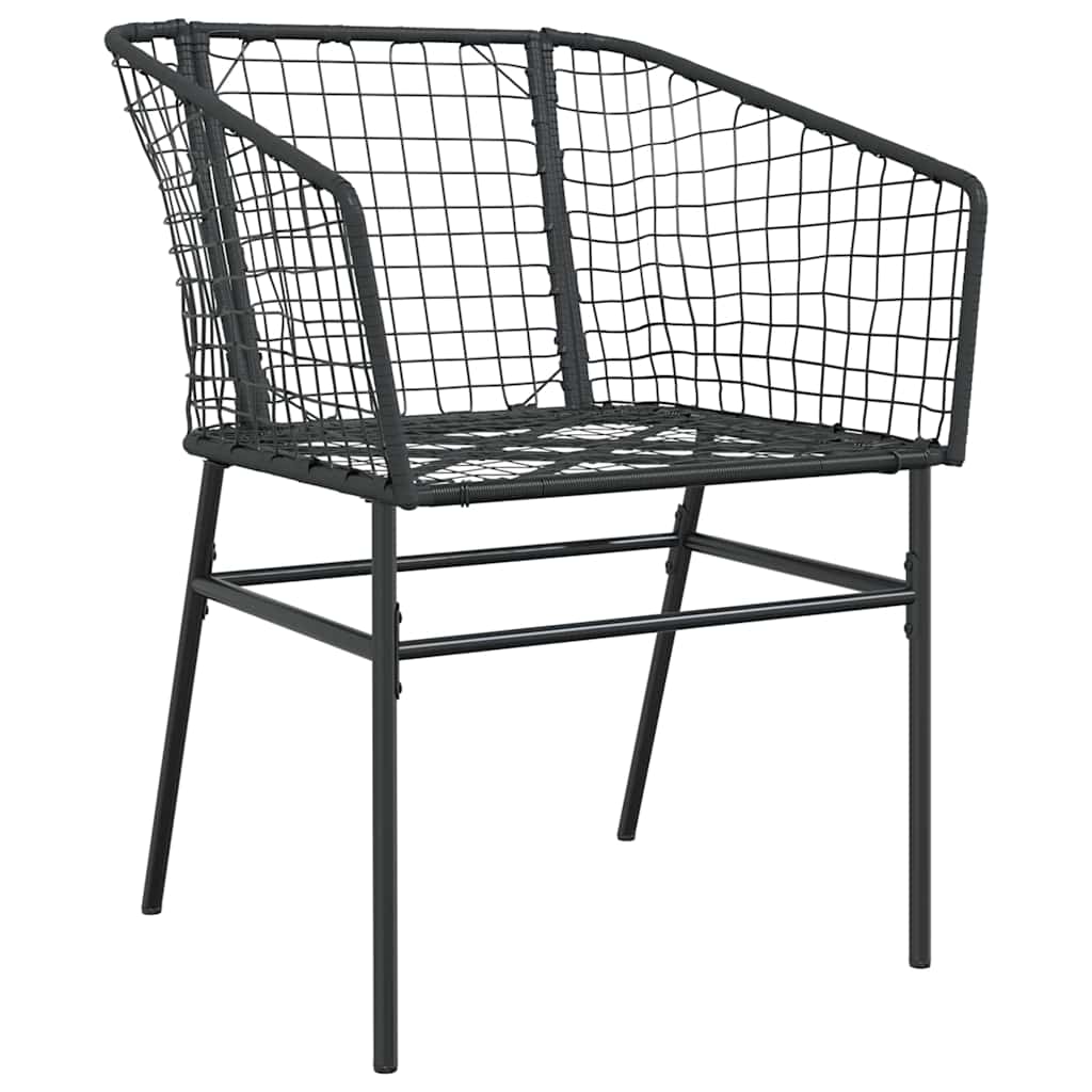Set da Pranzo per Giardino 5 pcs Nero polyrattan - homemem39