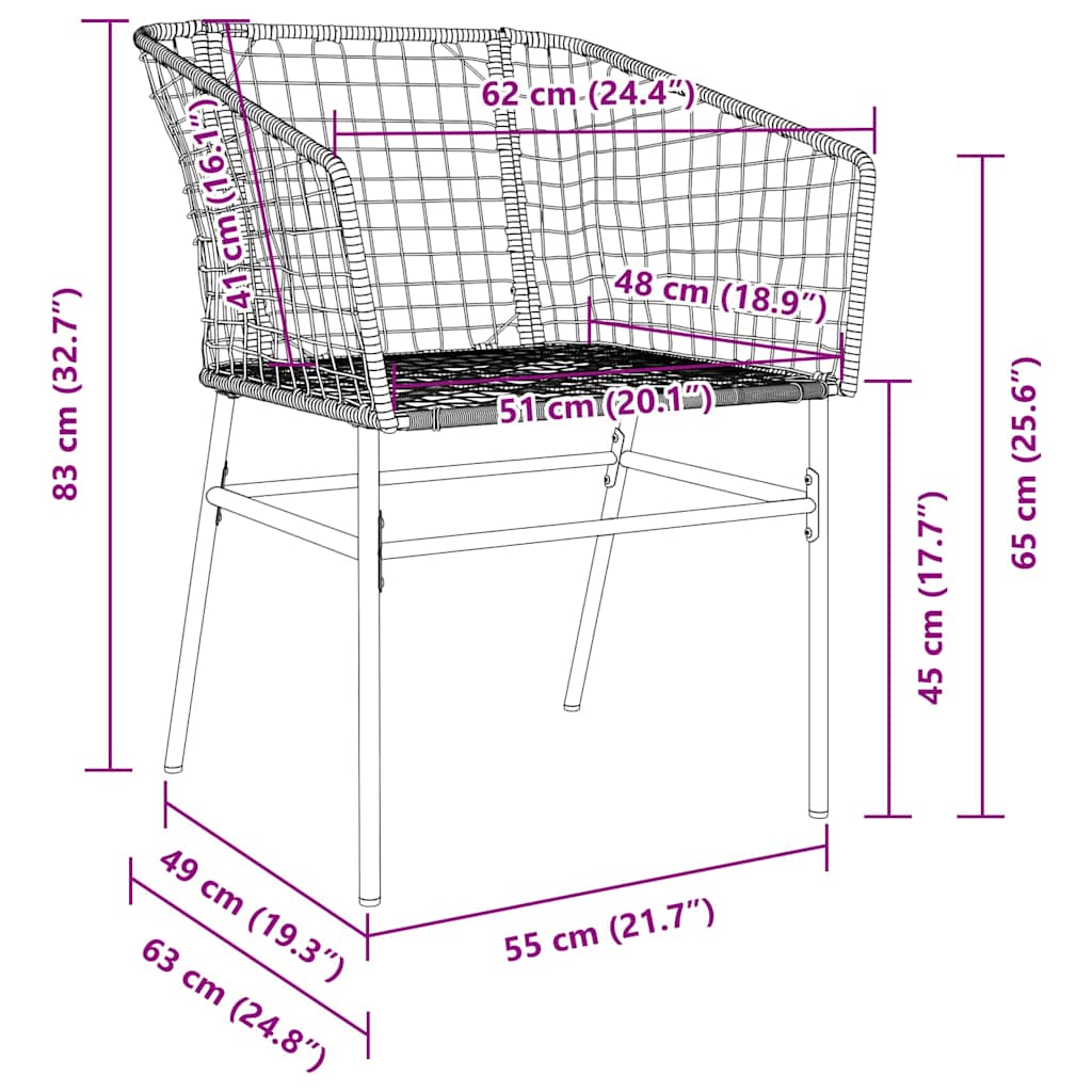 Set da Pranzo per Giardino 7 pcs Nero polyrattan - homemem39