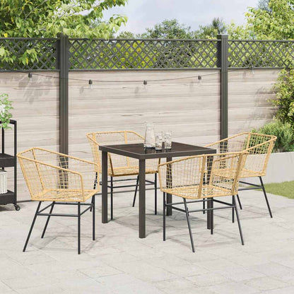 Set da Pranzo per Giardino 5 pcs Marrone polyrattan - homemem39