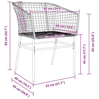 Set da Pranzo per Giardino 5 pcs Marrone polyrattan | homemem39