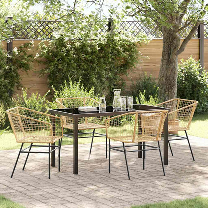 Set da Pranzo per Giardino 5 pcs Marrone polyrattan - homemem39