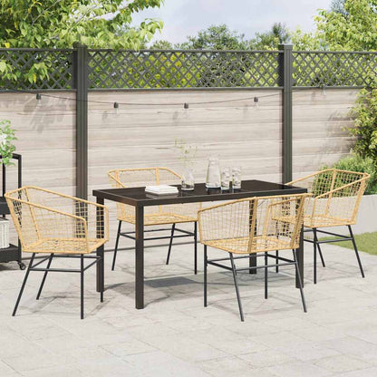 Set da Pranzo per Giardino 5 pcs Marrone polyrattan - homemem39