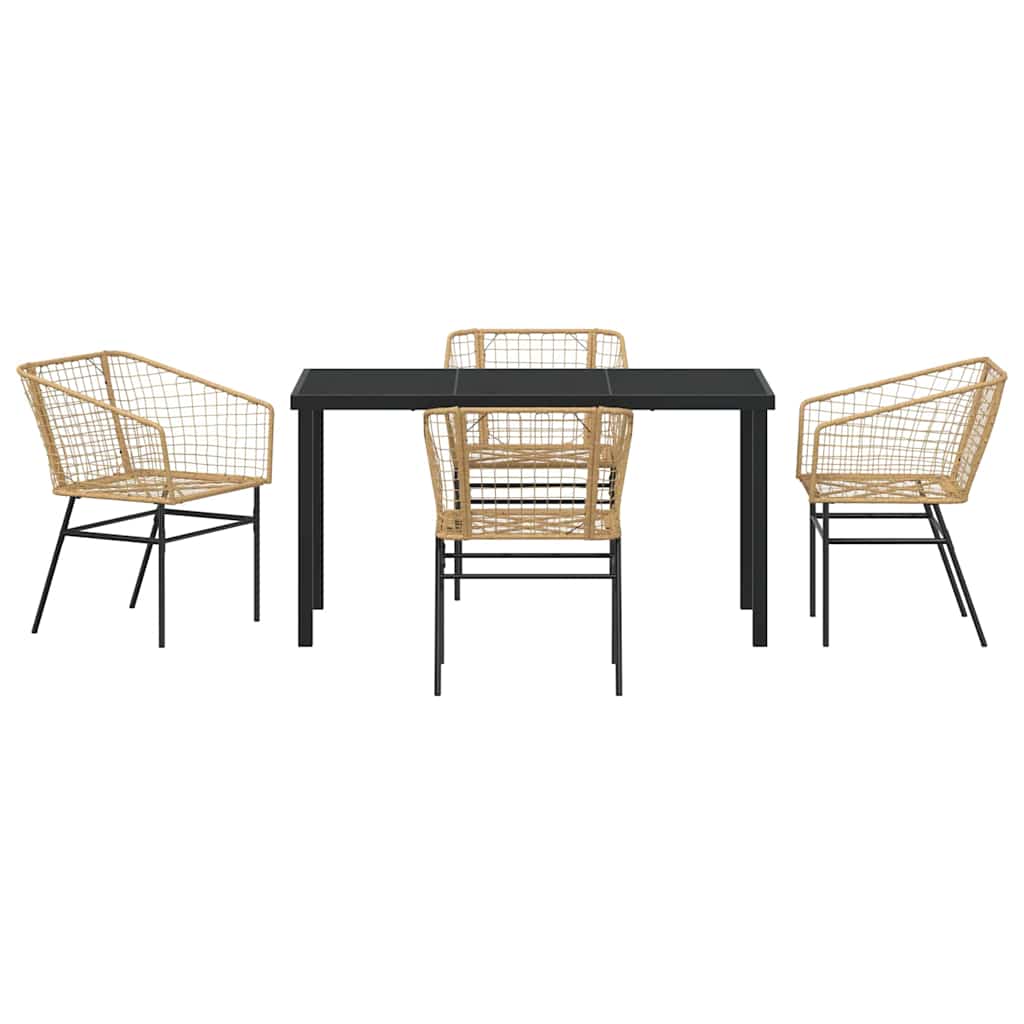 Set da Pranzo per Giardino 5 pcs Marrone polyrattan - homemem39