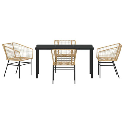 Set da Pranzo per Giardino 5 pcs Marrone polyrattan - homemem39