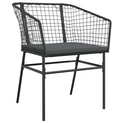 Set da Pranzo per Giardino 5 pcs Nero polyrattan - homemem39