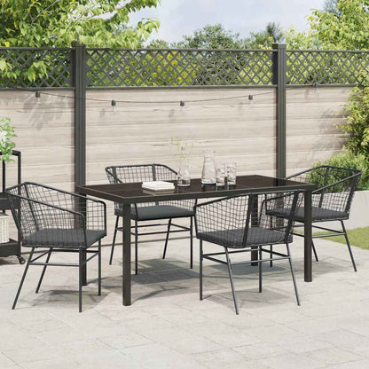 Set da Pranzo per Giardino 5 pcs Nero polyrattan - homemem39