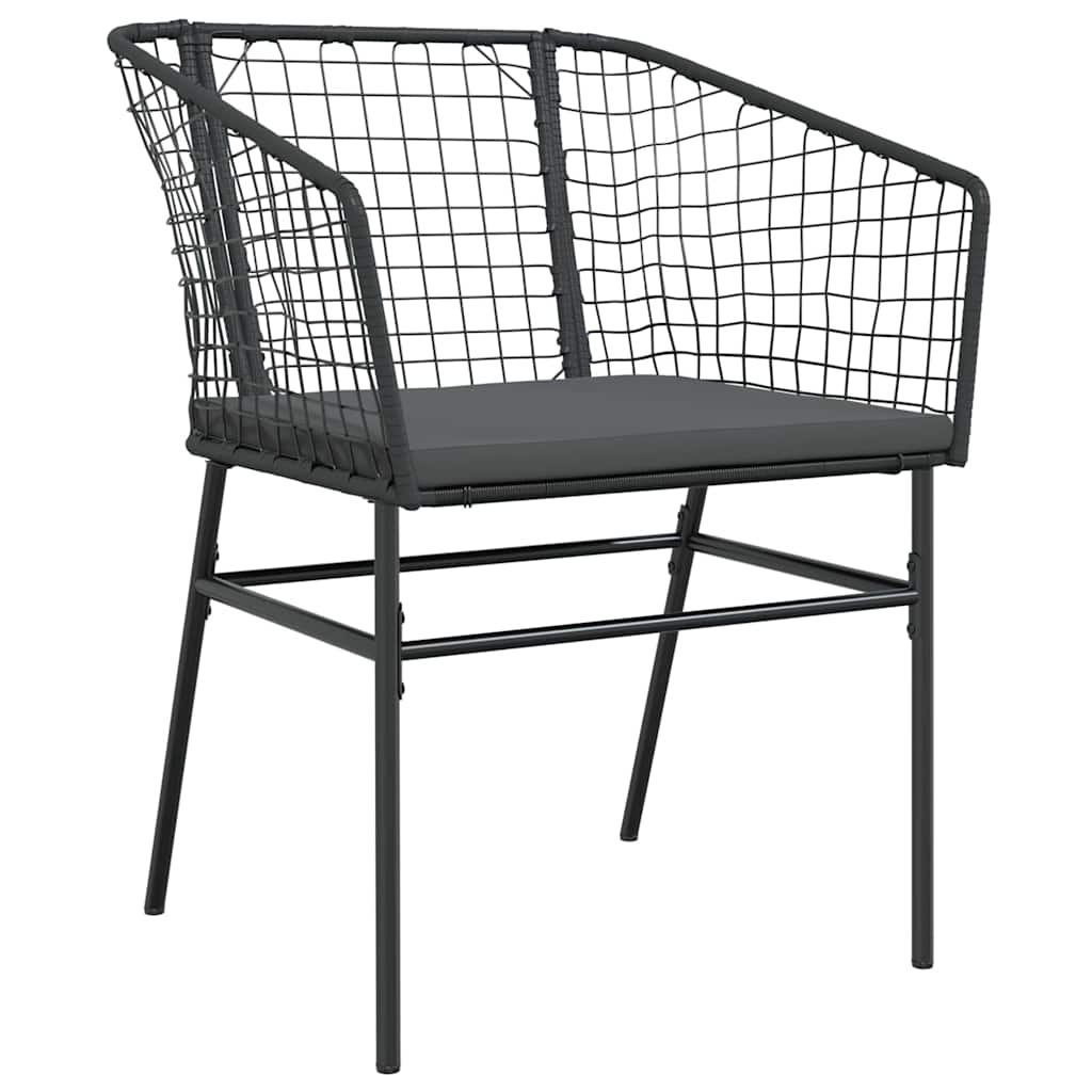 Set da Pranzo per Giardino 7 pcs Nero polyrattan - homemem39