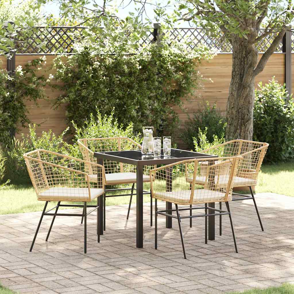 Set da Pranzo per Giardino 5 pcs Marrone polyrattan - homemem39