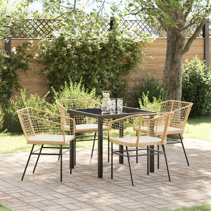 Set da Pranzo per Giardino 5 pcs Marrone polyrattan - homemem39