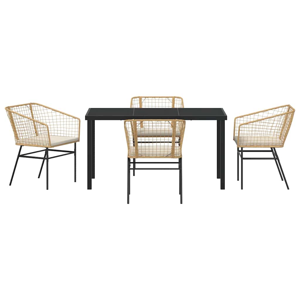 Set da Pranzo per Giardino 5 pcs Marrone polyrattan - homemem39