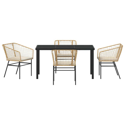 Set da Pranzo per Giardino 5 pcs Marrone polyrattan - homemem39