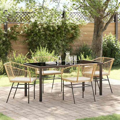 Set da Pranzo per Giardino 5 pcs Marrone polyrattan - homemem39