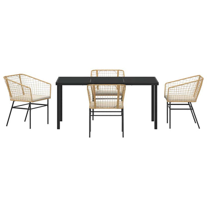 Set da Pranzo per Giardino 5 pcs Marrone polyrattan - homemem39