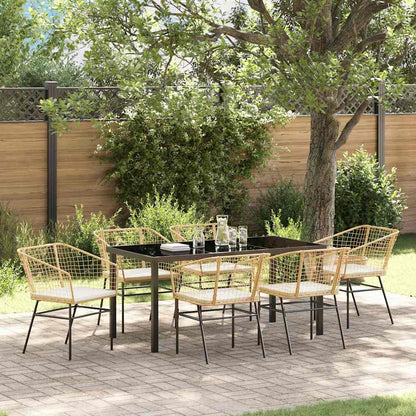 Set da Pranzo per Giardino 7 pcs Marrone polyrattan - homemem39