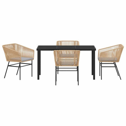 Set da Pranzo per Giardino 5 pcs Marrone Poly Rattan - homemem39