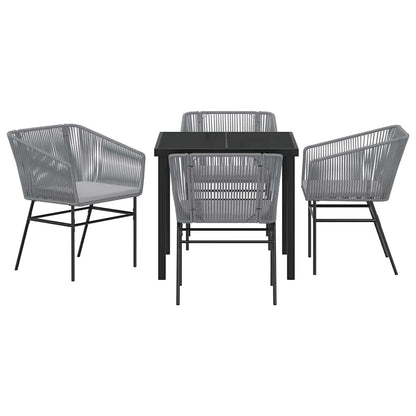 Set da Pranzo per Giardino 5 pcs Grigio Poly Rattan - homemem39