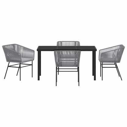 Set da Pranzo per Giardino 5 pcs Grigio Poly Rattan - homemem39