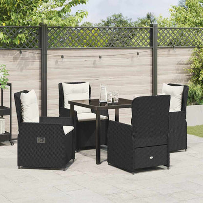 Set da Pranzo per Giardino 5 pcs Nero polyrattan - homemem39