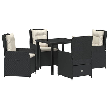 Set da Pranzo per Giardino 5 pcs Nero polyrattan - homemem39