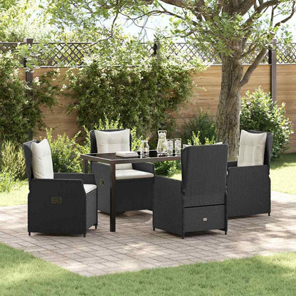Set da Pranzo per Giardino 5 pcs Nero polyrattan - homemem39