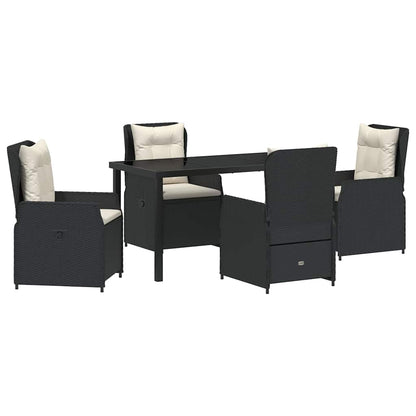 Set da Pranzo per Giardino 5 pcs Nero polyrattan - homemem39