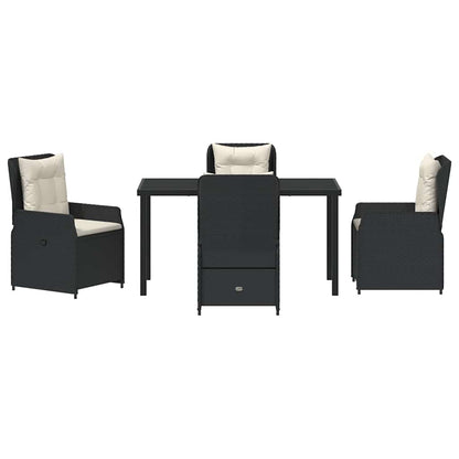 Set da Pranzo per Giardino 5 pcs Nero polyrattan - homemem39