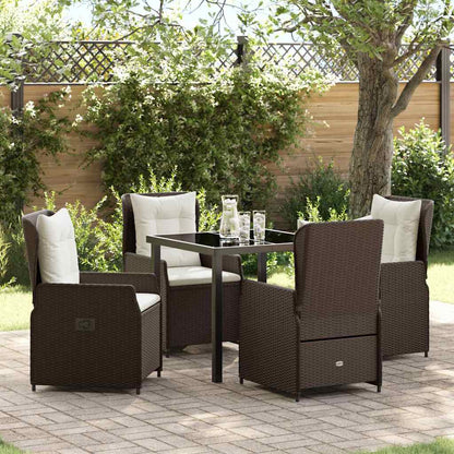 Set da Pranzo per Giardino 5 pcs Marrone polyrattan - homemem39