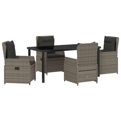 Set da Pranzo per Giardino 5 pcs Grigio polyrattan | homemem39