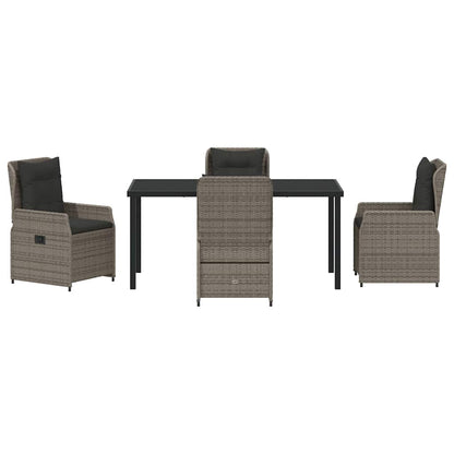 Set da Pranzo per Giardino 5 pcs Grigio polyrattan | homemem39