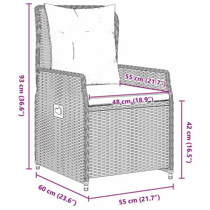 Set da Pranzo per Giardino 5 pcs Grigio polyrattan | homemem39